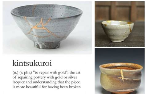 japanese fixing pottery with gold.